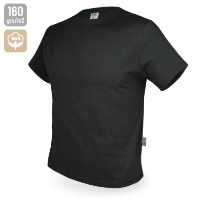 Camiseta de Algodón en Color Negro